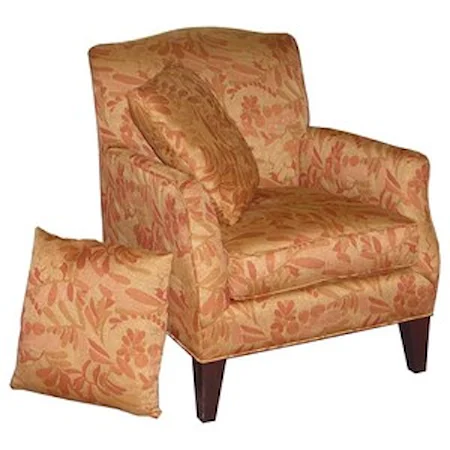 Transitional Accent Chair with 2 Toss Pillows